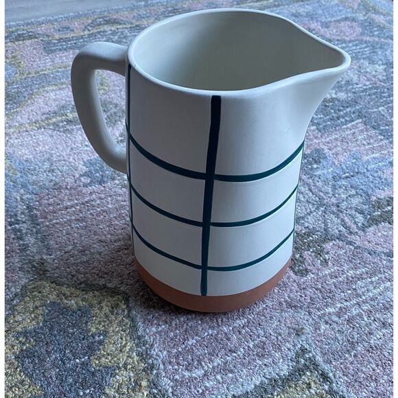 Hearth & Hand Other - Hearth & Hand Stoneware Clay Large Window Pane designed Pitcher